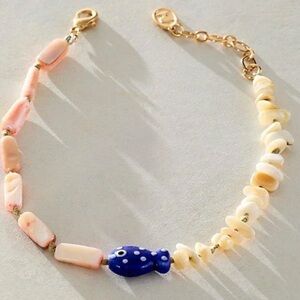 Free People Ariana Ost Gone Fishing Anklet Bracelet Semiprecious Stone NEW